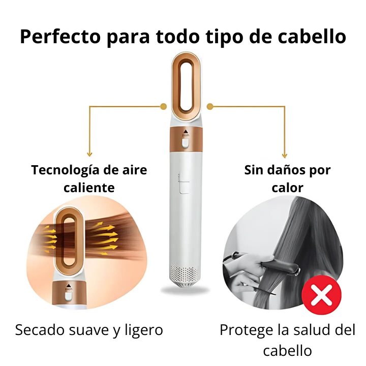 Dispositivo multifuncional para peinar el cabello 5 en 1